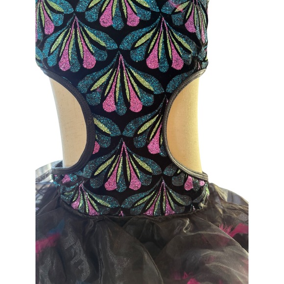 Kids Performance Dance Costume Marcia Active Wear Leotard Tutu Feathers M - Picture 3 of 10
